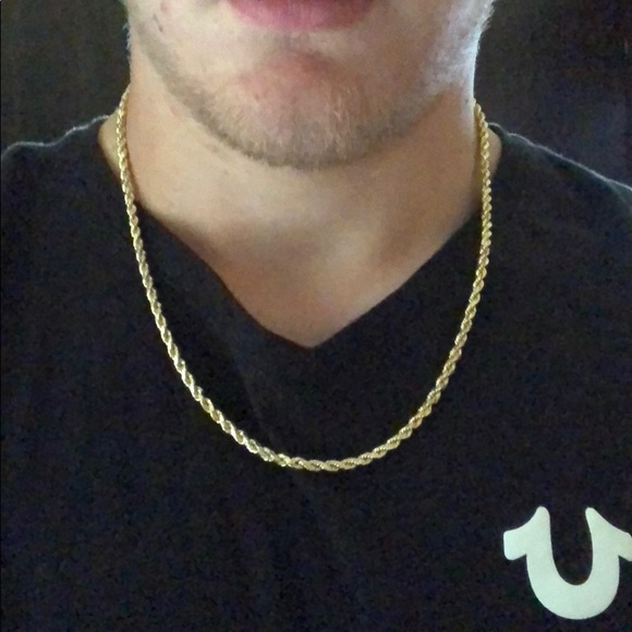 10K gold semi-hollow rope chain 24 inch!!! - Picture 4 of 5